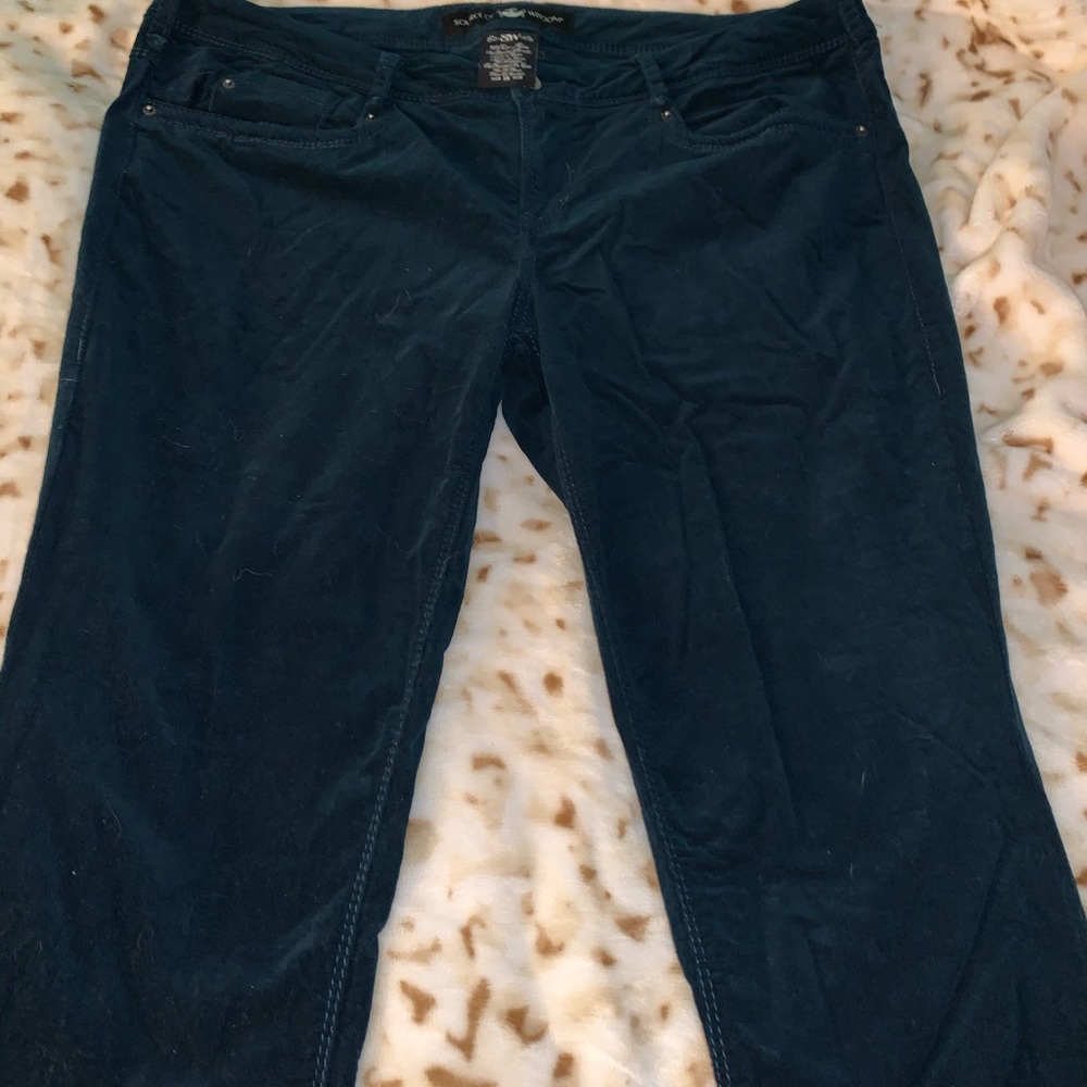 Teal velvety jeans